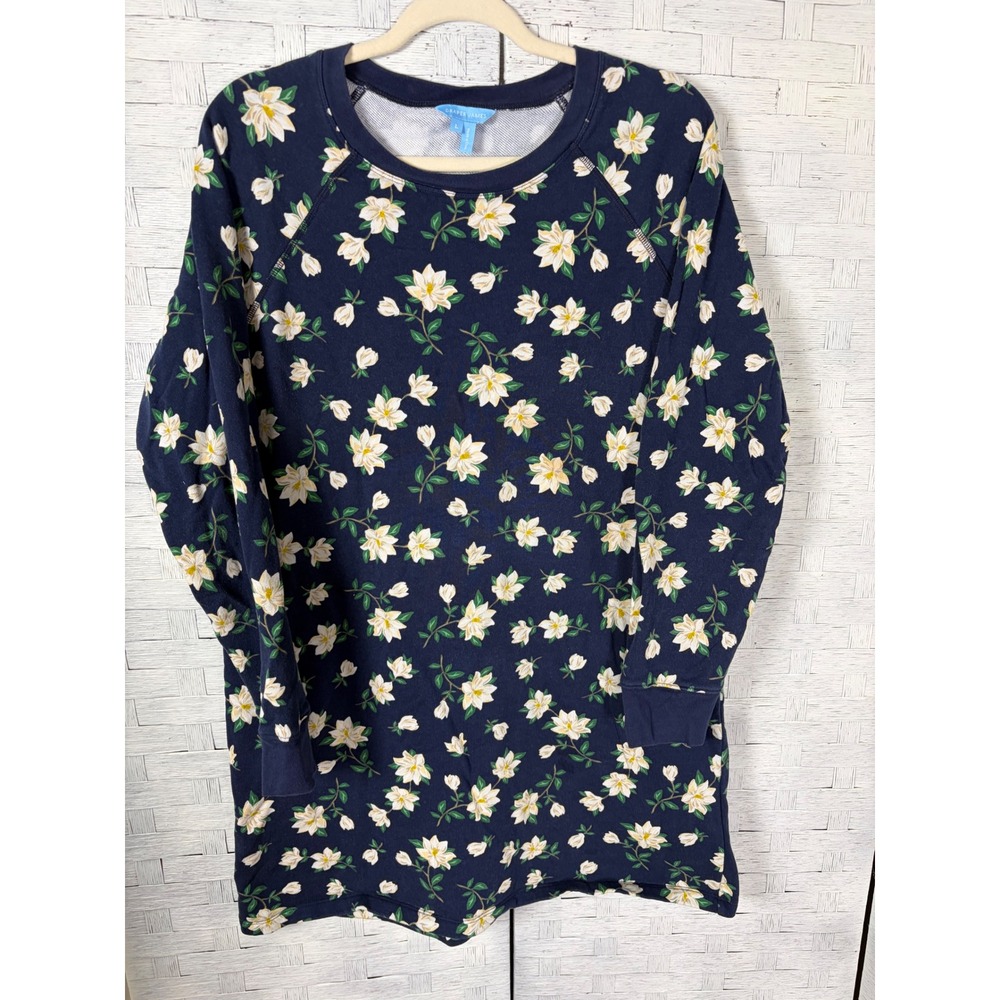 Draper James Womens Sweatshirt Dress Magnolia Floral Cotton French Terry
